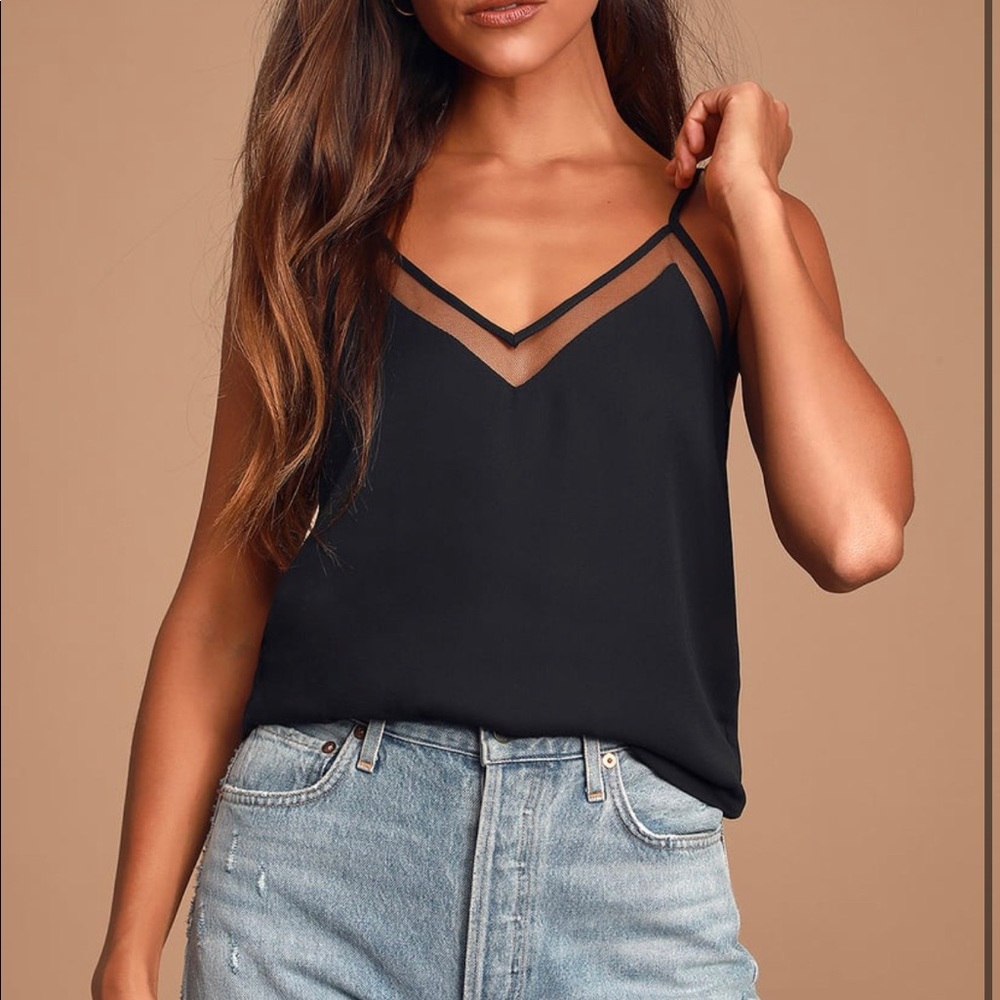 LULUS ~ Size Small Black Tank Top with Mesh